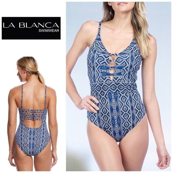 La Blanca blue swimsuit. Size 4. NWT - Picture 1 of 11